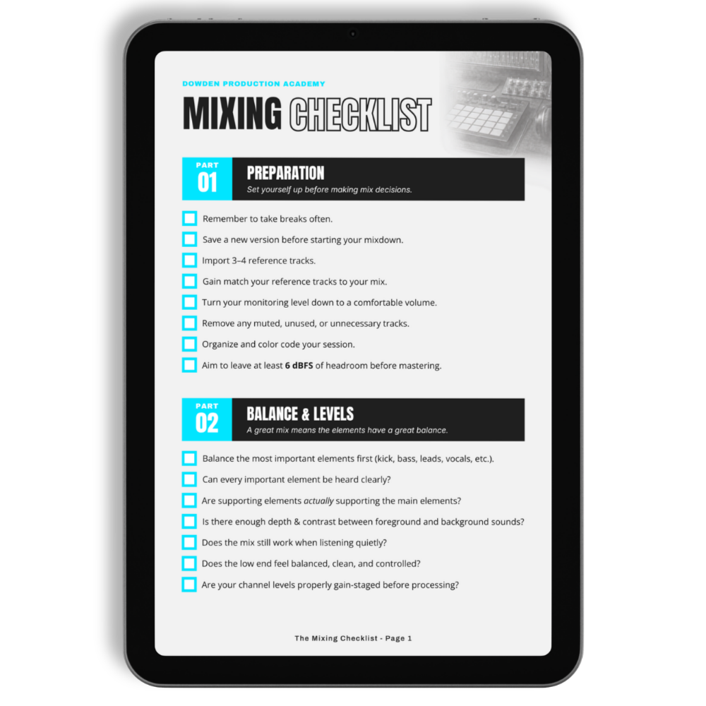 Mixing Checklist Mockup