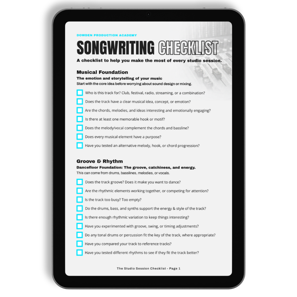 Songwriting Checklist Mockup